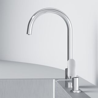 Сенсорный смеситель для кухни Am.Pm Like F8007T00 с каналом для питьевой воды и диспенсером для жидкого мыла
