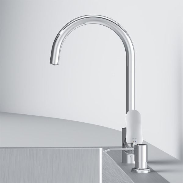 Сенсорный смеситель для кухни Am.Pm Like F8007T00 с каналом для питьевой воды и диспенсером для жидкого мыла