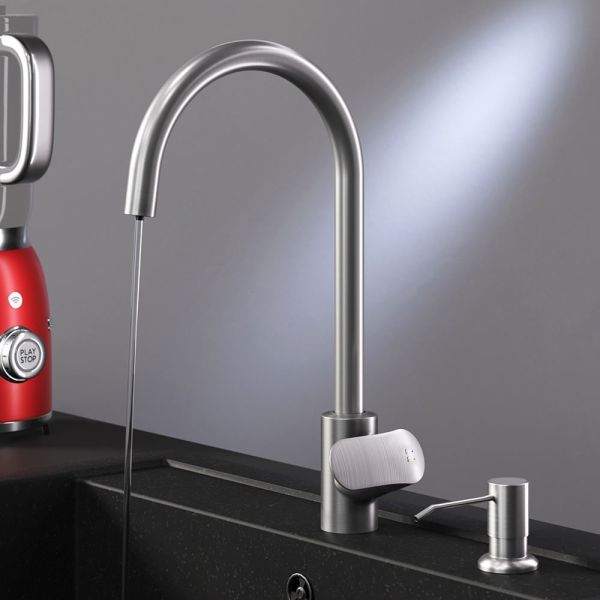 Сенсорный смеситель для кухни Am.Pm Like F8007T11 с каналом для питьевой воды и диспенсером для жидкого мыла