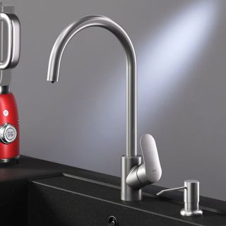 Сенсорный смеситель для кухни Am.Pm Like F8007T11 с каналом для питьевой воды и диспенсером для жидкого мыла