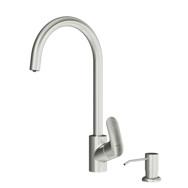 Сенсорный смеситель для кухни Am.Pm Like F8007T11 с каналом для питьевой воды и диспенсером для жидкого мыла