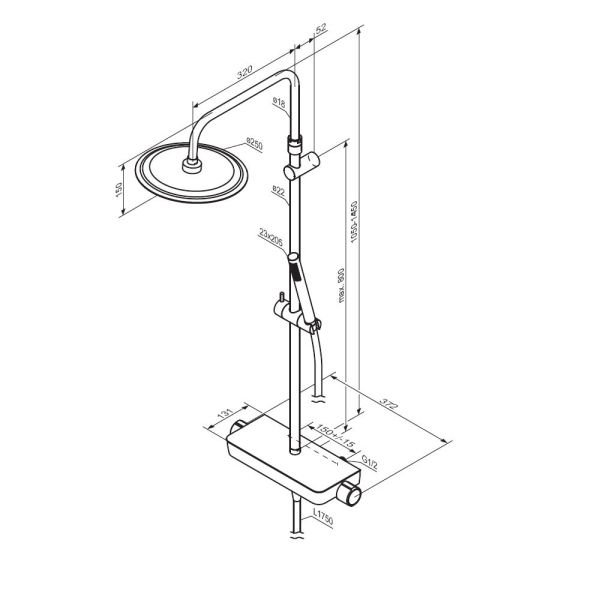 Душевая стойка Damixa Scandinavian Pure 936710300 хром
