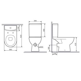 Унитаз напольный компактный Am.pm Sunny C85C8600SC Унитаз напольный компактный Am.pm Sunny C85C8600SC