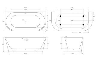 Акриловая ванна BelBagno BB710-1700-800 без гидромассажа 170x79 см Акриловая ванна BelBagno BB710-1700-800 без гидромассажа 170x79 см
