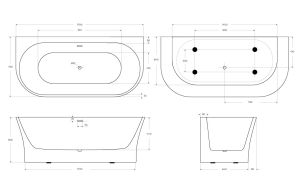 Акриловая ванна BelBagno BB711-1700-750 без гидромассажа 170x75 см