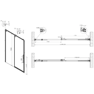 Душевая дверь Vincea Ultima VDS-7UL140CLG 140 см стекло прозрачное профиль золото брашированное