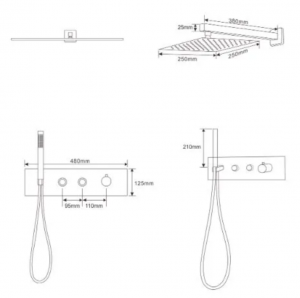 Панель душевая Cerutti SPA VELIA CT10399 черная