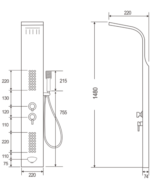 Панель душевая Cerutti SPA CELIA CT10402 белая