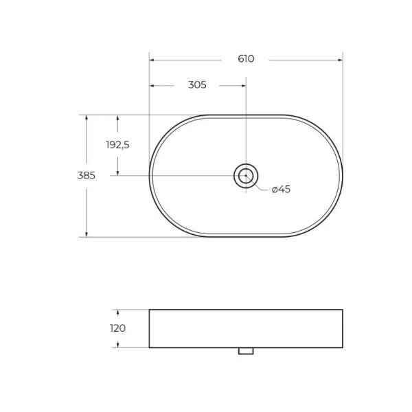 Раковина накладная BelBagno BB1479 61 см белая
