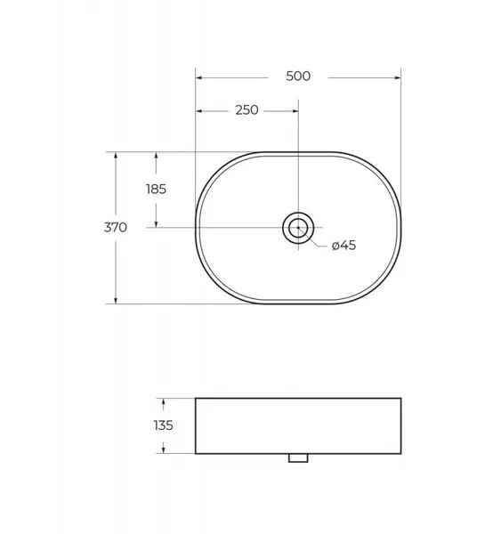 Раковина накладная BelBagno BB1483 50 см белая