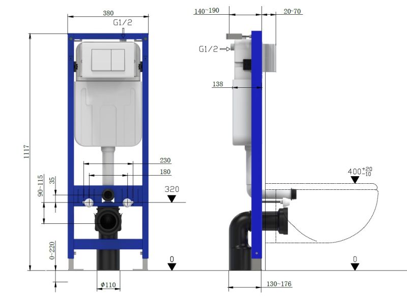 Инсталляция для унитаза Allen Brau Pneumatic Pro 9.11102.20