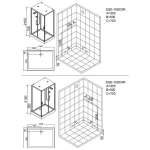 ESBANO ESE-108CKR душевая кабина 100x80