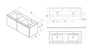 Тумба под раковину Ravak SD Classic II X000001482 130 см белый