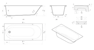 Ванна акриловая Vincea Solid Surface VBT-8SB1-1800 170 x 75 см белая матовая