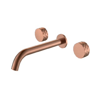 Смеситель для раковины Boheme из стены STICK DIAMOND на 3 отв. COPPER BRUSHED брашированная медь