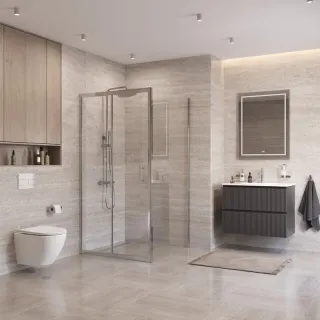 Душевой уголок BelBagno Uno UNO-195-A-1-100-C-Cr 100x100 см профиль хром стекло прозрачное