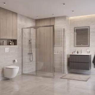 Душевой уголок BelBagno Uno UNO-195-AH-1-140/100-C-Cr 140x100 см профиль хром стекло прозрачное