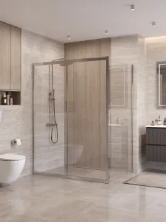 Душевой уголок BelBagno Uno UNO-195-AH-1-140/80-C-Cr 140x80 см профиль хром стекло прозрачное