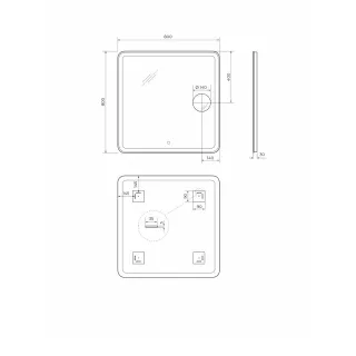 Зеркало с подсветкой BelBagno SPC-MAR-800-800-LED-TCH-LNZ 80 см с сенсорным выключателем и линзой
