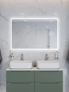 Зеркало с подсветкой BelBagno SPC-MAR-1200-800-LED-TCH-LNZ 120 см с сенсорным выключателем и линзой