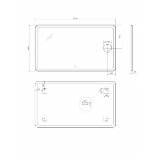 Зеркало с подсветкой BelBagno SPC-MAR-1400-800-LED-TCH-LNZ 140 см с сенсорным выключателем и линзой