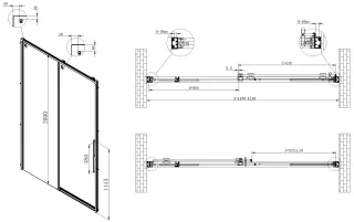 Душевая дверь Vincea Ultima VDS-7UL120CLBC 120 см стекло прозрачное профиль медь брашированная