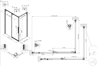 Душевой уголок Vincea Ultima VSR-7UL9012CLBC 120 x 90 см стекло прозрачное профиль медь брашированная
