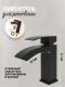 Смеситель для раковины Hansberge Cubito H1077BL чёрный матовый