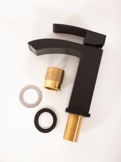 Смеситель для раковины Hansberge Cubito H1077BL чёрный матовый