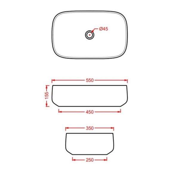 Раковина ArtCeram Cognac COL008 38 00 avio 55 см