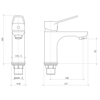Смеситель для раковины PLStart PD10016 хром