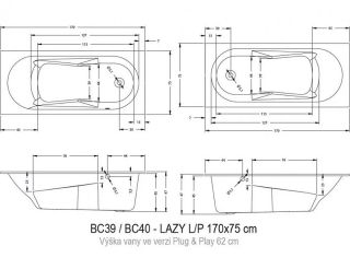 Акриловая ванна Riho Lazy Plug and Play B080005005 L 170х75см белый Акриловая ванна Riho Lazy Plug and Play B080005005 L 170х75см белый