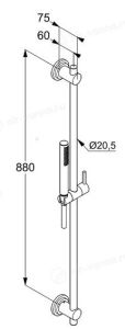 Душевой гарнитур Kludi Nova Fonte Puristic хром 2084005-25