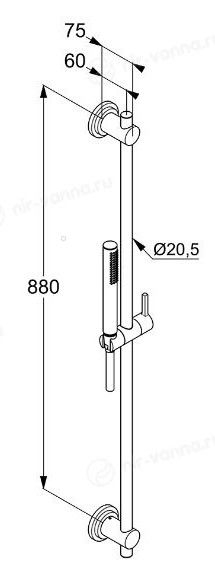 Душевой гарнитур Kludi Nova Fonte Puristic хром 2084005-25