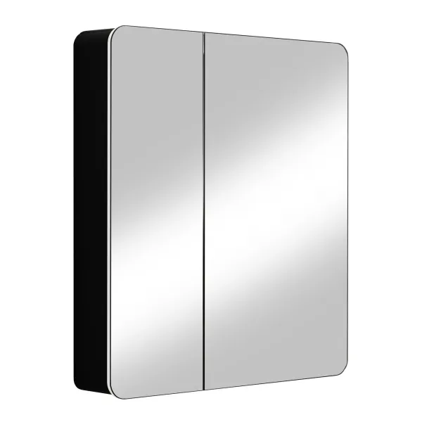Зеркало-шкаф Reflexion Black 76 RF2002BL с  подсветкой 76х85