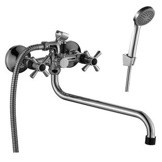 Смеситель для ванны Decoroom с ручным душем хром/чёрный DR46045-Black Смеситель для ванны Decoroom с ручным душем хром/чёрный DR46045-Black