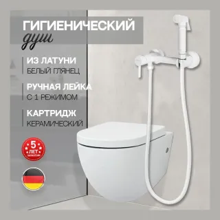 Гигиенический душ со смесителем Hansberge Nordic H0099WW белый