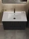 Тумба с раковиной Orange Лайн Li-80RFTub+Ra с рифлёным фасадом 80 см чёрный матовый
