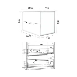 Тумба с раковиной Orange Лайн Li-100RFTug+Ra с рифлёным фасадом 100 см графит матовый