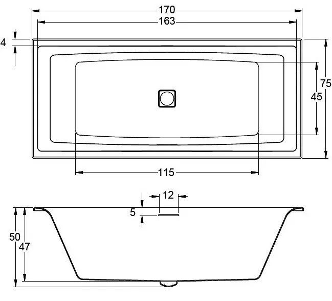 Акриловая ванна с подсветкой Riho Still Square LED B100003005 170х75см светодиоды и подголовник справа белый
