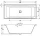 Акриловая ванна с подсветкой Riho Still Square LED B100003005 170х75см светодиоды и подголовник справа белый