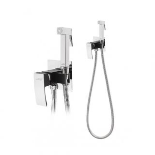 Гигиенический душ со смесителем Hansberge Cubito H3077BC чёрный/хром