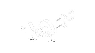 Крючок двойной черный Fixsen Comfort  Black (FX-86005A)