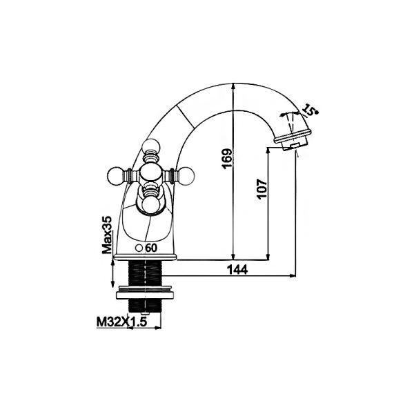 Смеситель для раковины Gappo G1089-6 золото