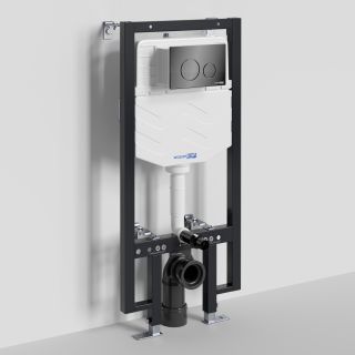 Система инсталляции для унитазов WasserKRAFT Vils 56TLT.010.ME.PB02 с кнопкой смыва чёрный