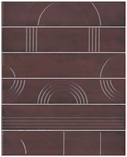 Панно Kerama Marazzi KMP3STA006RN6X Мажорель бордовый глянцевый (из 6 частей 6x28.5) 36x28.5x1