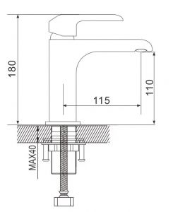 Смеситель для раковины Rose R2101F белый/хром