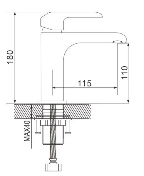 Смеситель для раковины Rose R2101F белый/хром Смеситель для раковины Rose R2101F белый/хром