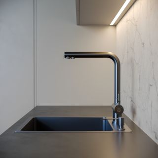 Мойка для кухни с корзиной и дозатором РМС MR-5050BL Matte графит