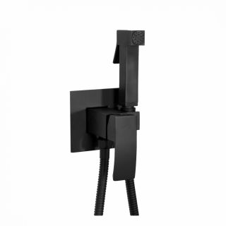 Гигиенический душ со смесителем Hansberge Cubito H3077BL чёрный матовый